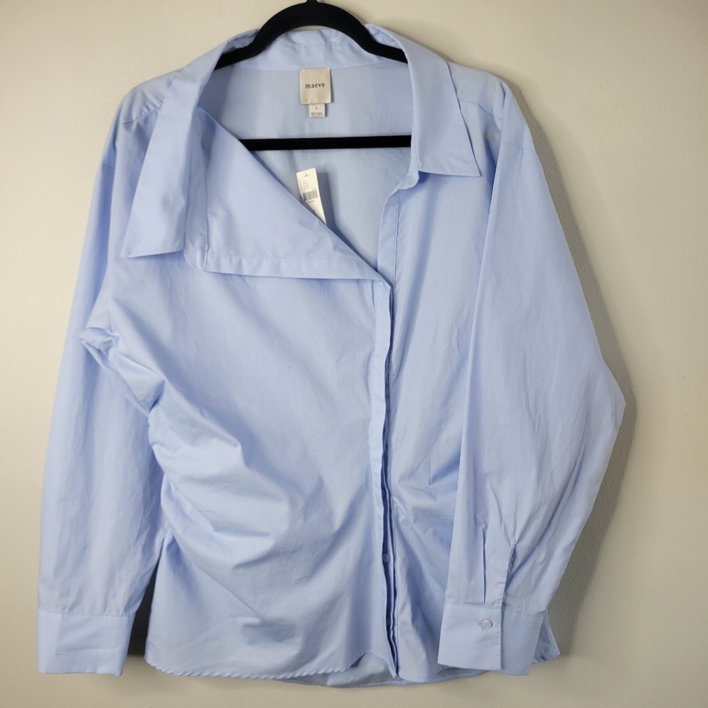 Maeve Light Blue Button Down Shirt
